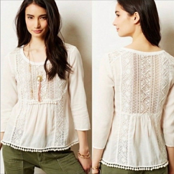 Anthropologie Tops - Anthropologie Maeve | Women’s Beaded Blouse Sz 8